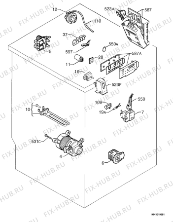 Взрыв-схема стиральной машины Arthurmartinelux AWF1260 - Схема узла Electrical equipment 268